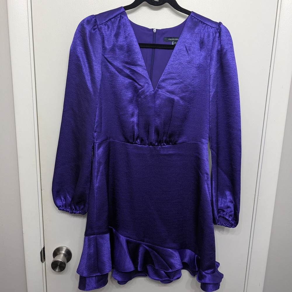 Elegant Purple Satin Dress